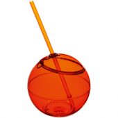 Емкость для питья “Fiesta” с соломкой, объем 580 мл, оранжевый, арт. 001158803