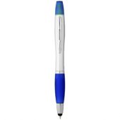 Ручка-стилус “Nash” с маркером, серебристый/синий, арт. 001183403