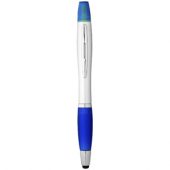 Ручка-стилус “Nash” с маркером, серебристый/синий, арт. 001183403