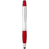 Ручка-стилус “Nash” с маркером, серебристый/красный, арт. 001183503