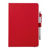 Блокнот A5 “Crown” с шариковой ручкой-стилусом, красный/серебристый, арт. 001666603