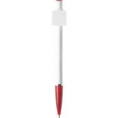 Ручка шариковая «Тенерифе» с квадратным клипом для печати QR-кода, белая/красная, арт. 001278503