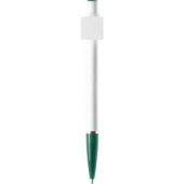 Ручка шариковая «Тенерифе» с квадратным клипом для печати QR-кода, белая/зеленая, арт. 001278703