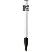 Ручка шариковая «Тенерифе» с квадратным клипом для печати QR-кода, белая/черная, арт. 001278903