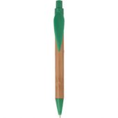 Ручка шариковая «Листок» бамбуковая/зеленая, арт. 000709803