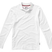 Рубашка поло “Point” мужская с длинным рукавом, белый ( M ), арт. 001710503