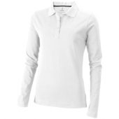 Рубашка поло “Oakville” женская с длинным рукавом, белый ( XL ), арт. 001087003