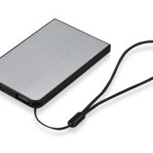 Портативное зарядное устройство на шнурке, 2000 mAh, черный/серебристый, арт. 001513703