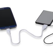 Портативное зарядное устройство на шнурке, 2000 mAh, черный/серебристый, арт. 001513703