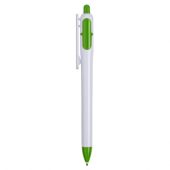 Ручка шариковая с белым корпусом и цветными вставками, белый/зеленый, арт. 001527403
