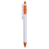 Ручка шариковая с белым корпусом и цветными вставками, белый/оранжевый, арт. 001527603