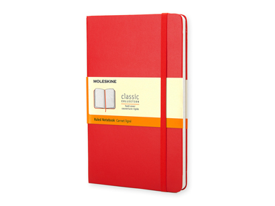 Записная книжка Moleskine Classic (в линейку) в твердой обложке, Large (13х21см), красный, арт. 001547403