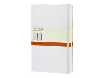 Записная книжка Moleskine Classic (в линейку) в твердой обложке, Large (13х21см), белый, арт. 001547903