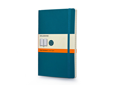 Записная книжка Moleskine Classic Soft (в линейку), Large (13х21см), бирюзовый, арт. 001551403