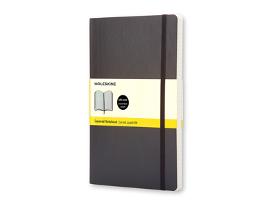 Записная книжка Moleskine Classic Soft (в клетку), Large (13х21см), черный, арт. 001553403