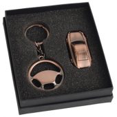 Набор: брелок «Руль», флеш-карта USB 2.0 на 4 Gb в форме автомобиля, арт. 000976103