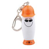 Брелок-фонарик с ручкой в виде человечка в каске, белый/оранжевый, арт. 000528803