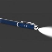 Ручка шариковая с фонариком, лазерной указкой и стилусом для емкостного экрана, синяя, арт. 001314603