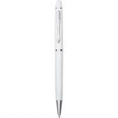 Ручка шариковая со стилусом для емкостного экрана в футляре, белая, арт. 001314303