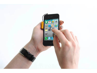 Ручка-подвеска на мобильный телефон со стилусом для емкостного экрана серебристая/золотистая, арт. 000613203