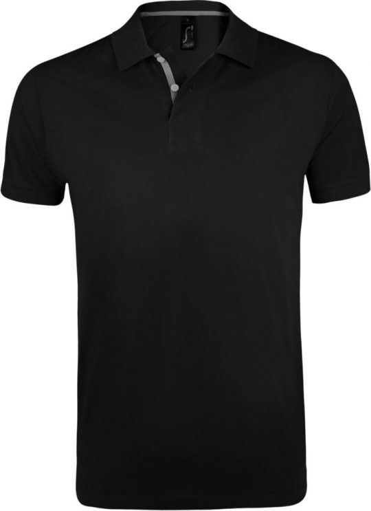 Рубашка поло мужская PORTLAND MEN 200 черная, размер 3XL