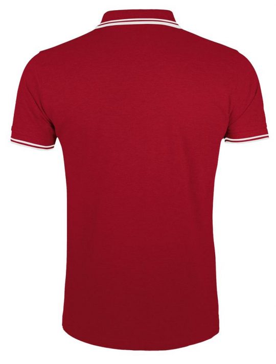 Рубашка поло мужская PASADENA MEN 200 с контрастной отделкой красная с белым, размер S