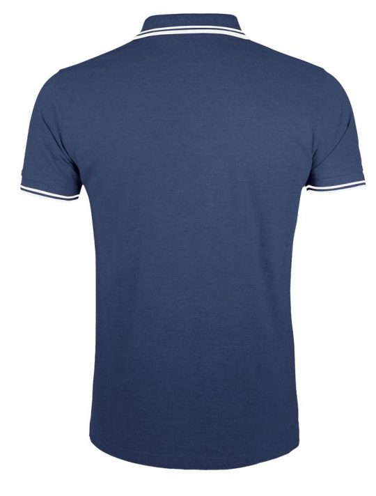 Рубашка поло мужская PASADENA MEN 200 с контрастной отделкой темно-синяя с белым, размер L
