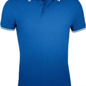 Рубашка поло мужская PASADENA MEN 200 с контрастной отделкой ярко-синяя с белым, размер 3XL