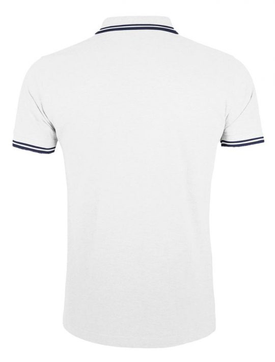 Рубашка поло женская PASADENA WOMEN 200 с контрастной отделкой белая с синим, размер XL