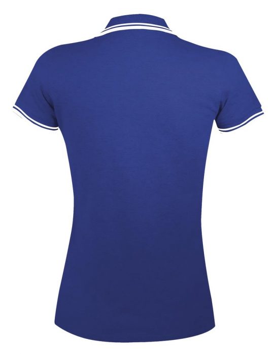 Рубашка поло женская PASADENA WOMEN 200 с контрастной отделкой ярко-синяя с белым, размер XL