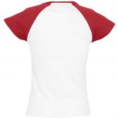 Футболка женская MILKY 150 белая с красным , размер M