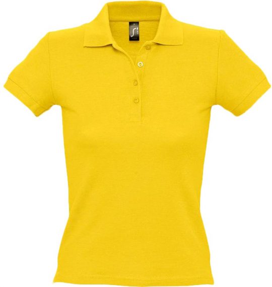Рубашка поло женская PEOPLE 210 желтая, размер L