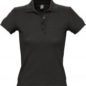 Рубашка поло женская PEOPLE 210 черная, размер XXL