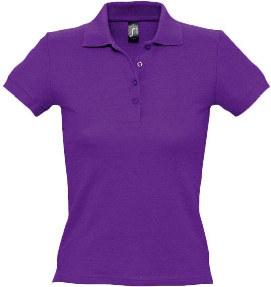 Рубашка поло женская PEOPLE 210 темно-фиолетовая, размер M