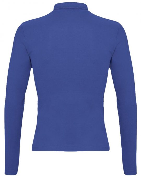 Рубашка поло женская с длинным рукавом PODIUM 210 ярко-синяя, размер XL