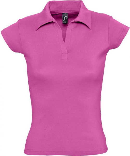 Рубашка поло женская без пуговиц PRETTY 220 ярко-розовая, размер S