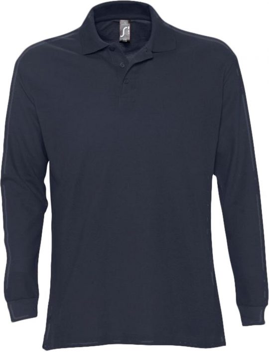 Рубашка поло мужская с длинным рукавом STAR 170 темно-синяя, размер M