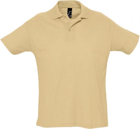 Рубашка поло мужская SUMMER 170 бежевая, размер S