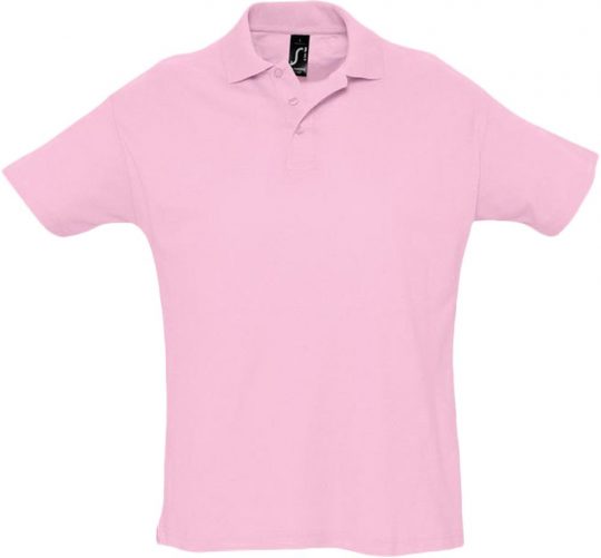Рубашка поло мужская SUMMER 170 розовая, размер XS