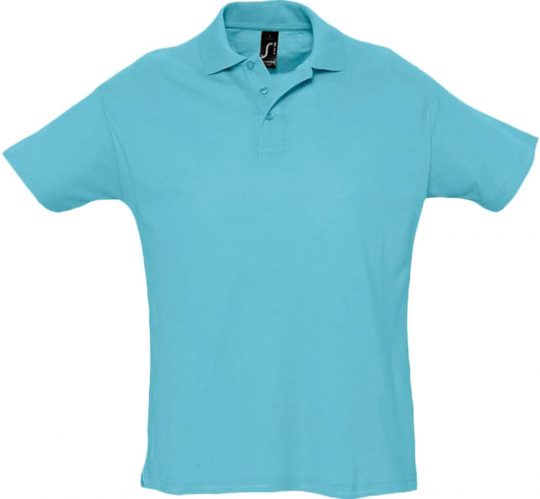 Рубашка поло мужская SUMMER 170 бирюзовая, размер XS