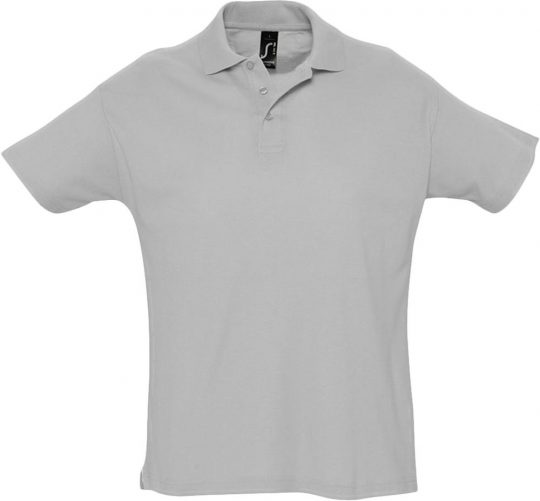 Рубашка поло мужская SUMMER 170 серый меланж, размер XS
