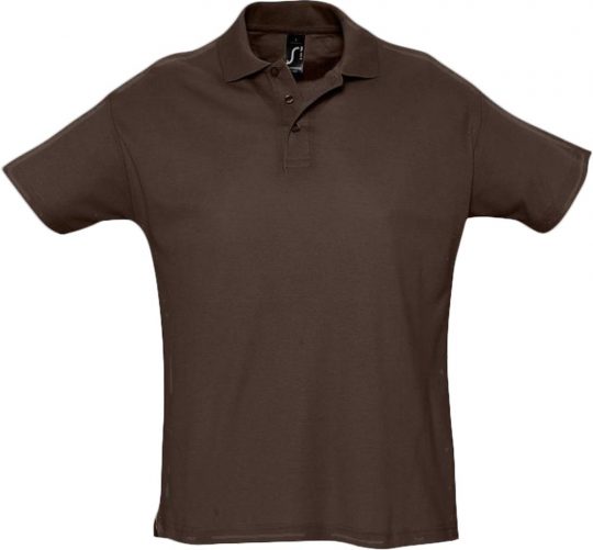 Рубашка поло мужская SUMMER 170 темно-коричневая (шоколад), размер XXL