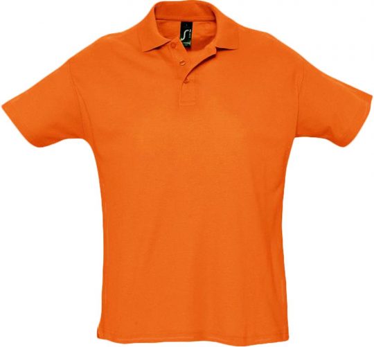 Рубашка поло мужская SUMMER 170 оранжевая, размер XS