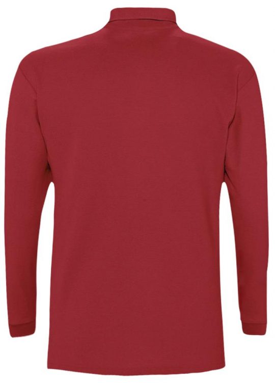 Рубашка поло мужская с длинным рукавом WINTER II 210 красная, размер L