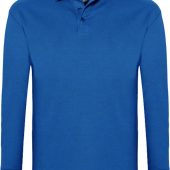 Рубашка поло мужская с длинным рукавом WINTER II 210 ярко-синяя, размер L