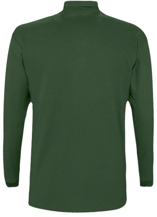 Рубашка поло мужская с длинным рукавом WINTER II 210 темно-зеленая, размер XXL