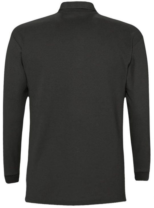 Рубашка поло мужская с длинным рукавом WINTER II 210 черная, размер XXL