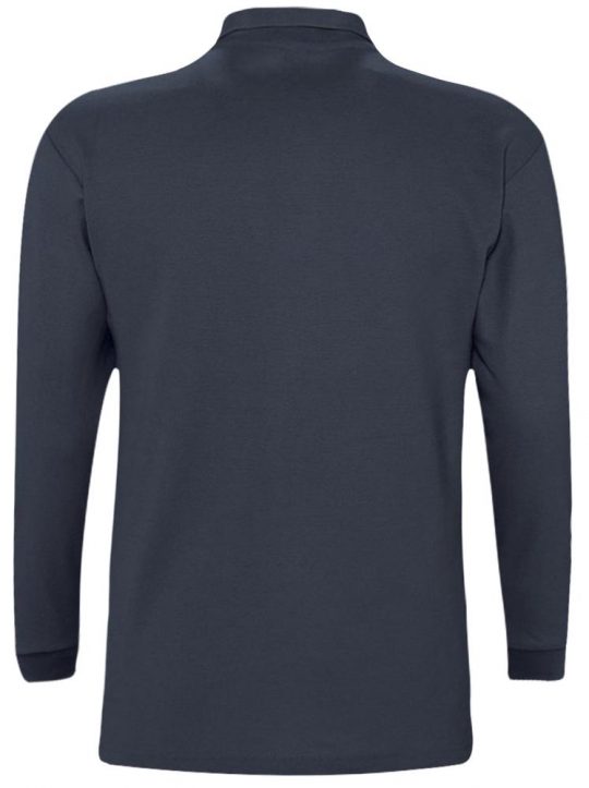 Рубашка поло мужская с длинным рукавом WINTER II 210 темно-синяя, размер XL