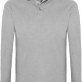 Рубашка поло мужская с длинным рукавом WINTER II 210 серый меланж, размер S