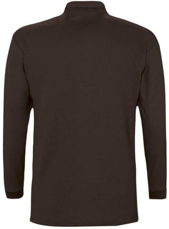 Рубашка поло мужская с длинным рукавом WINTER II 210 шоколадно-коричневая, размер L